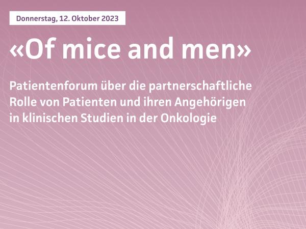 Patientenforum: «Of mice and men» | Teaser
